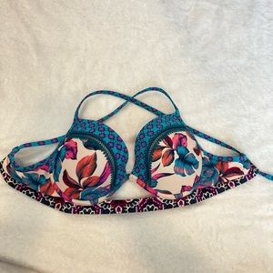 Target Floral Bikini Top with Cut-Out
